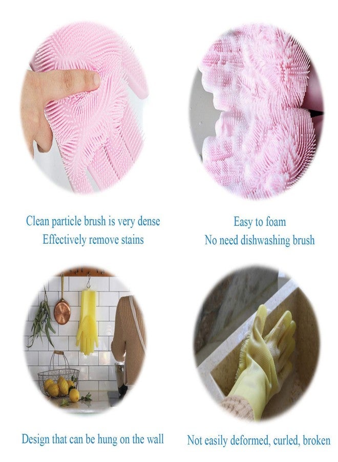 Max Home Magic Silicone Dish Washing Gloves (Standard, Pink) - Image 4